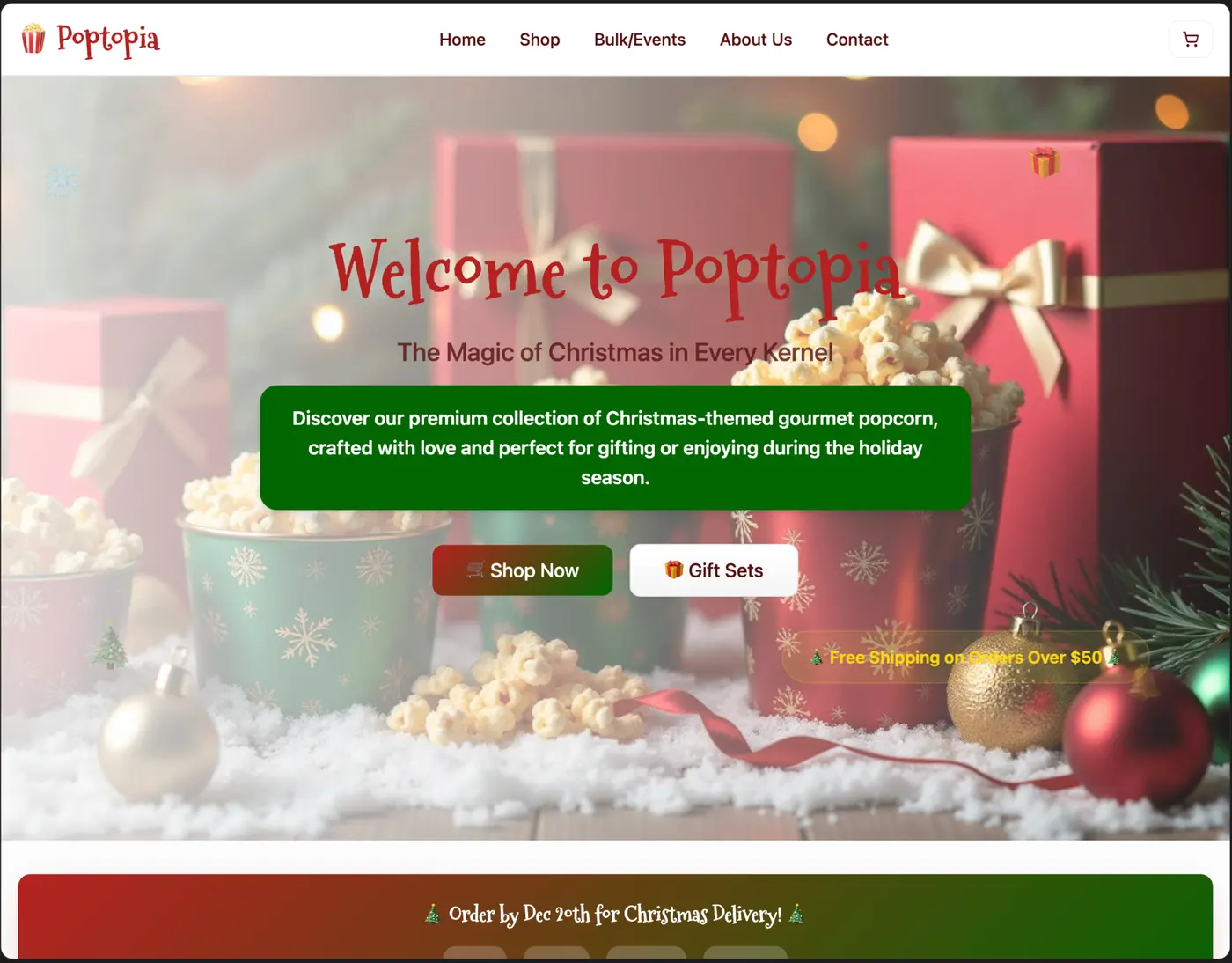 Poptopia - Christmas Gourmet Popcorn